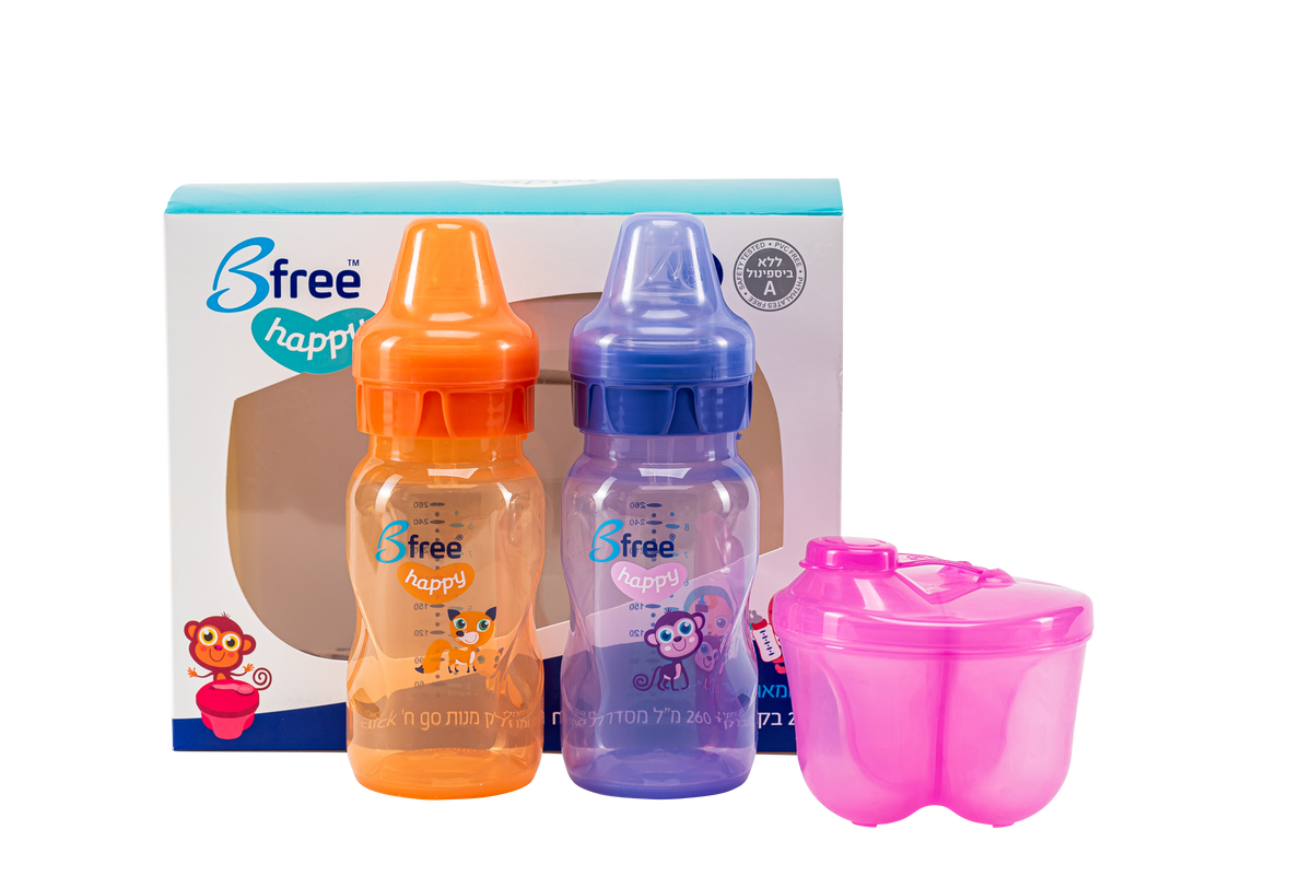 מארז בקבוק 2 בקבוקים 260 מ"ל + מחלק מנות בנות