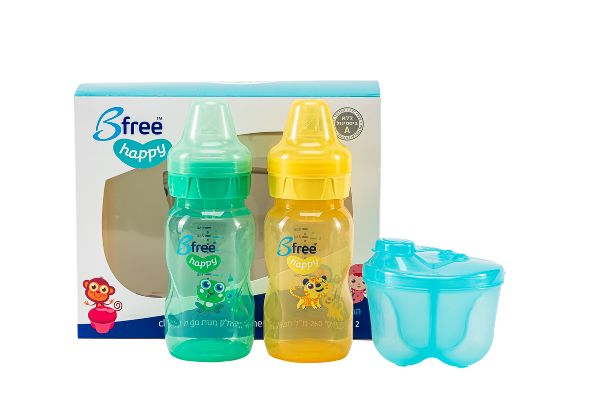 מארז בקבוק 2 בקבוקים 260 מ"ל + מחלק מנות בנים