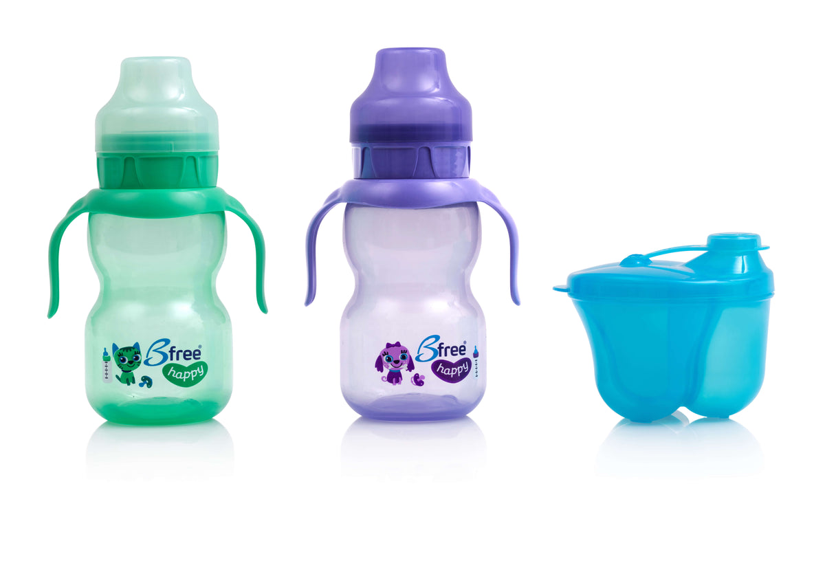 מארז 2 כוסות sippi + מחלק מנות כחול